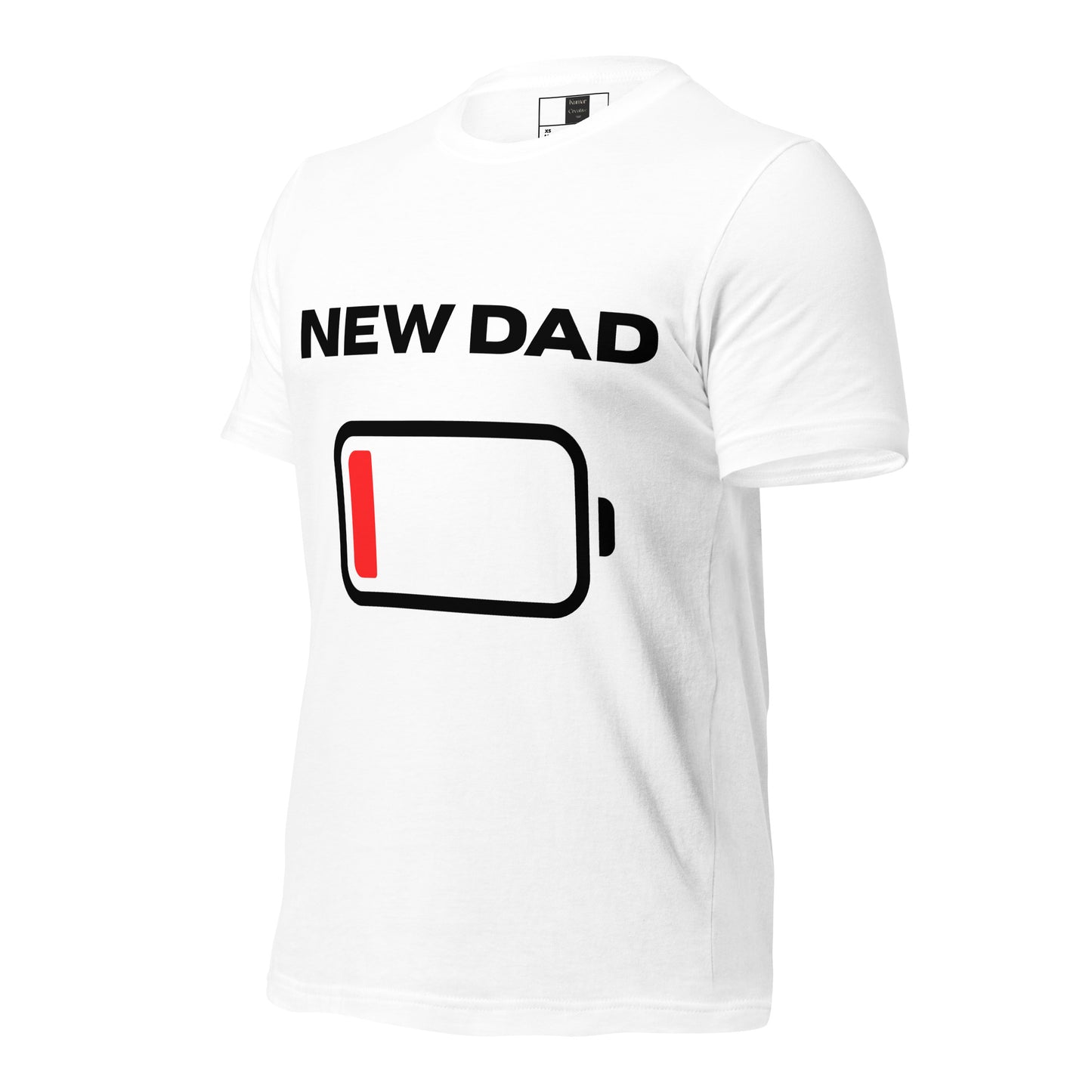 Side Of White New Dad Low Battery T-Shirt