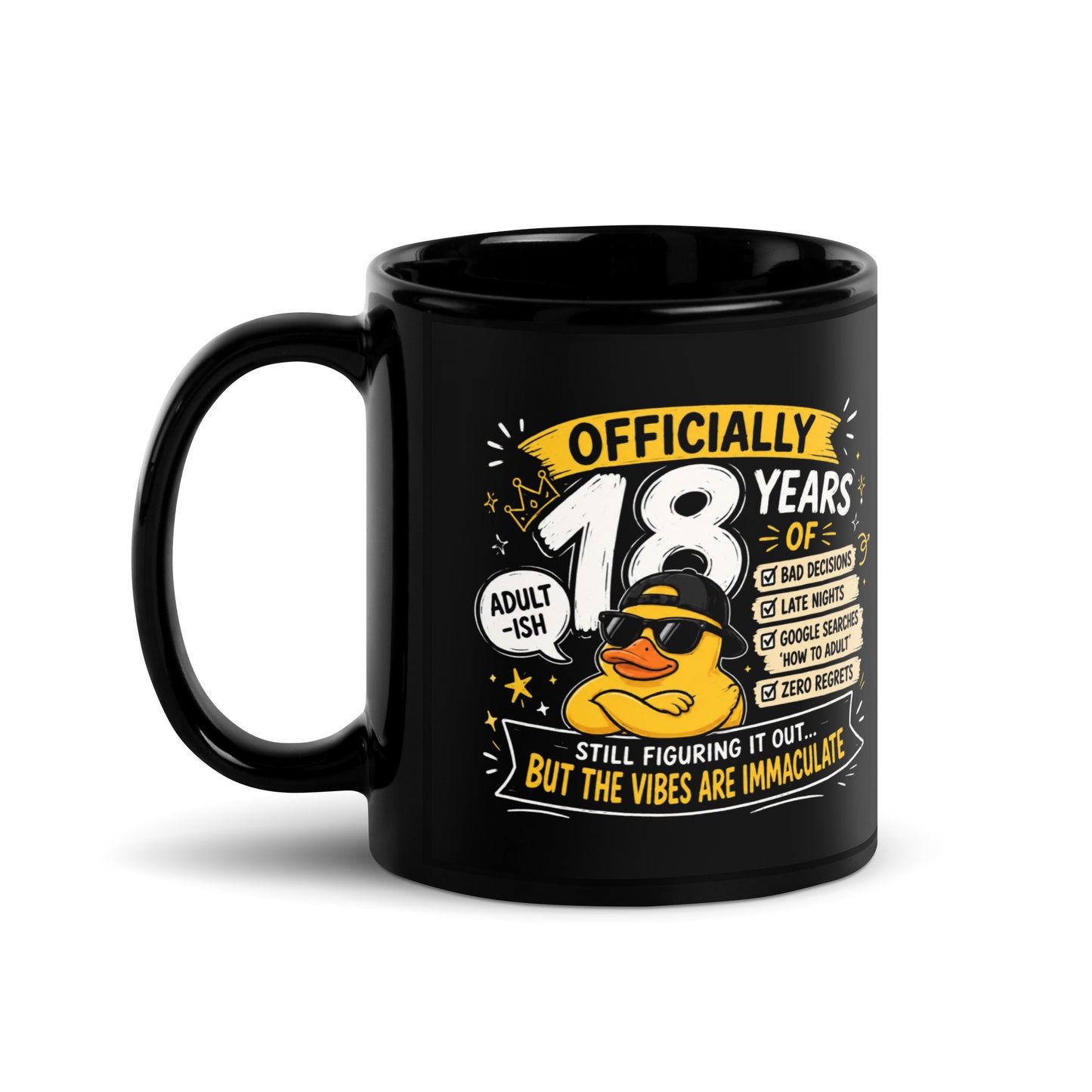 Officially 18 Years Old Black Coffee Mug