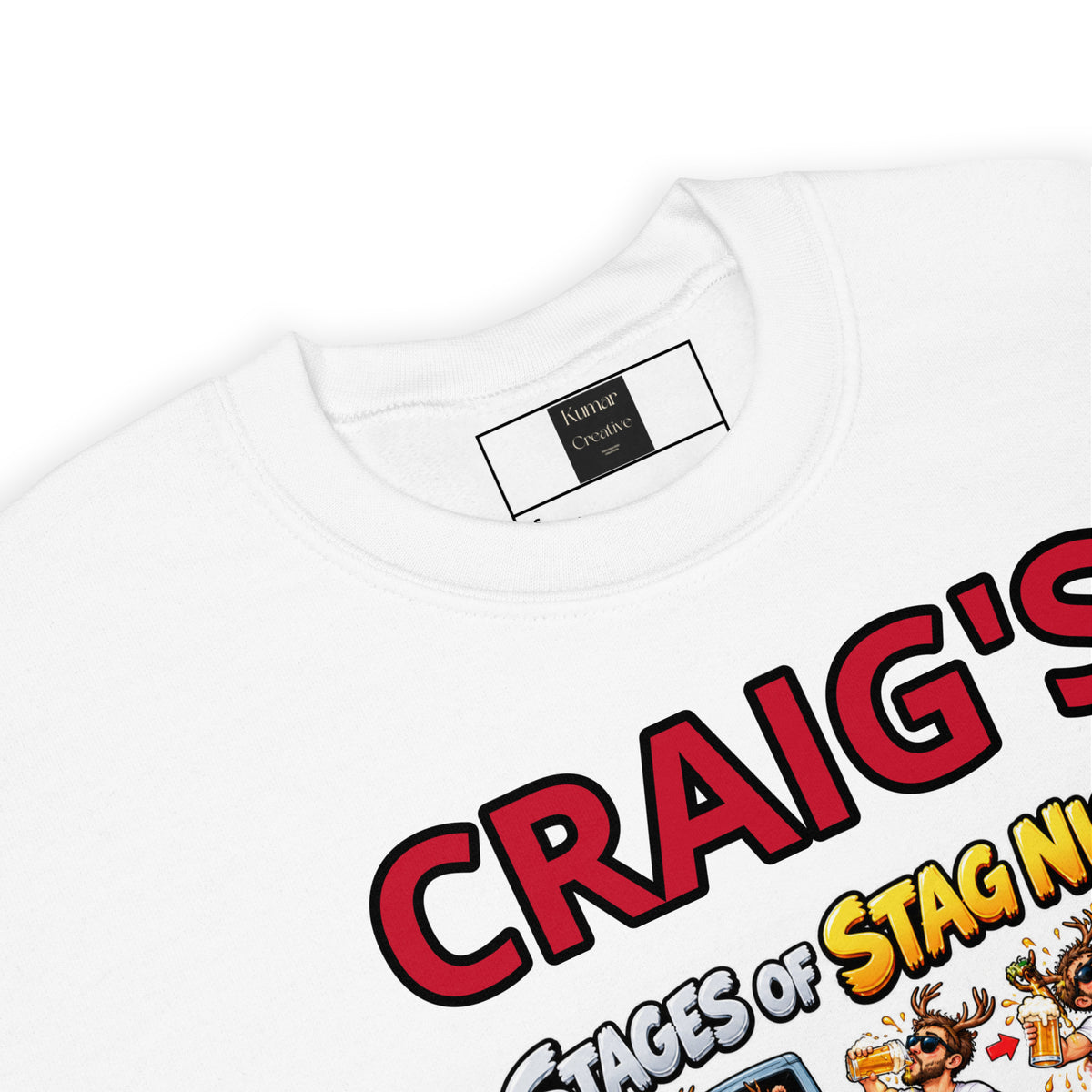Personalised Stages Of A Stag Party Sweat Top