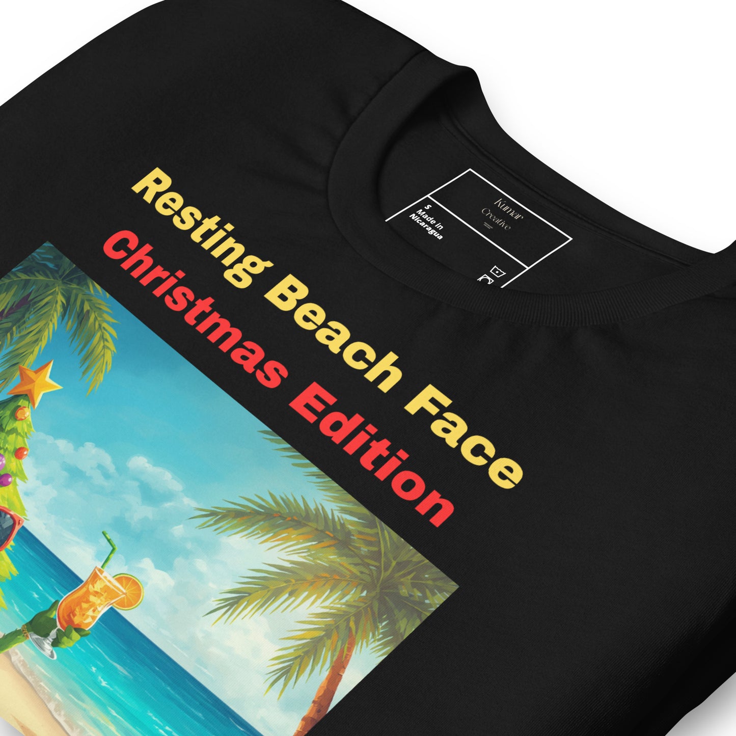 Folded Resting Beach Face Christmas Edition T-Shirt