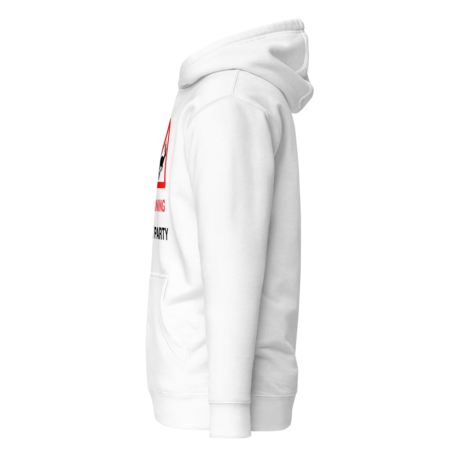 Side Of Warning Stag Party White Hoodie