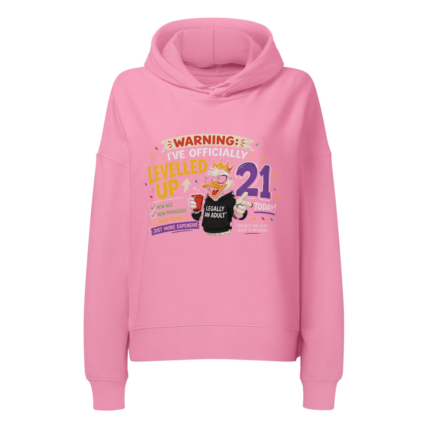 Women's Warning I Am Officially 21 Today Pink Hoodie