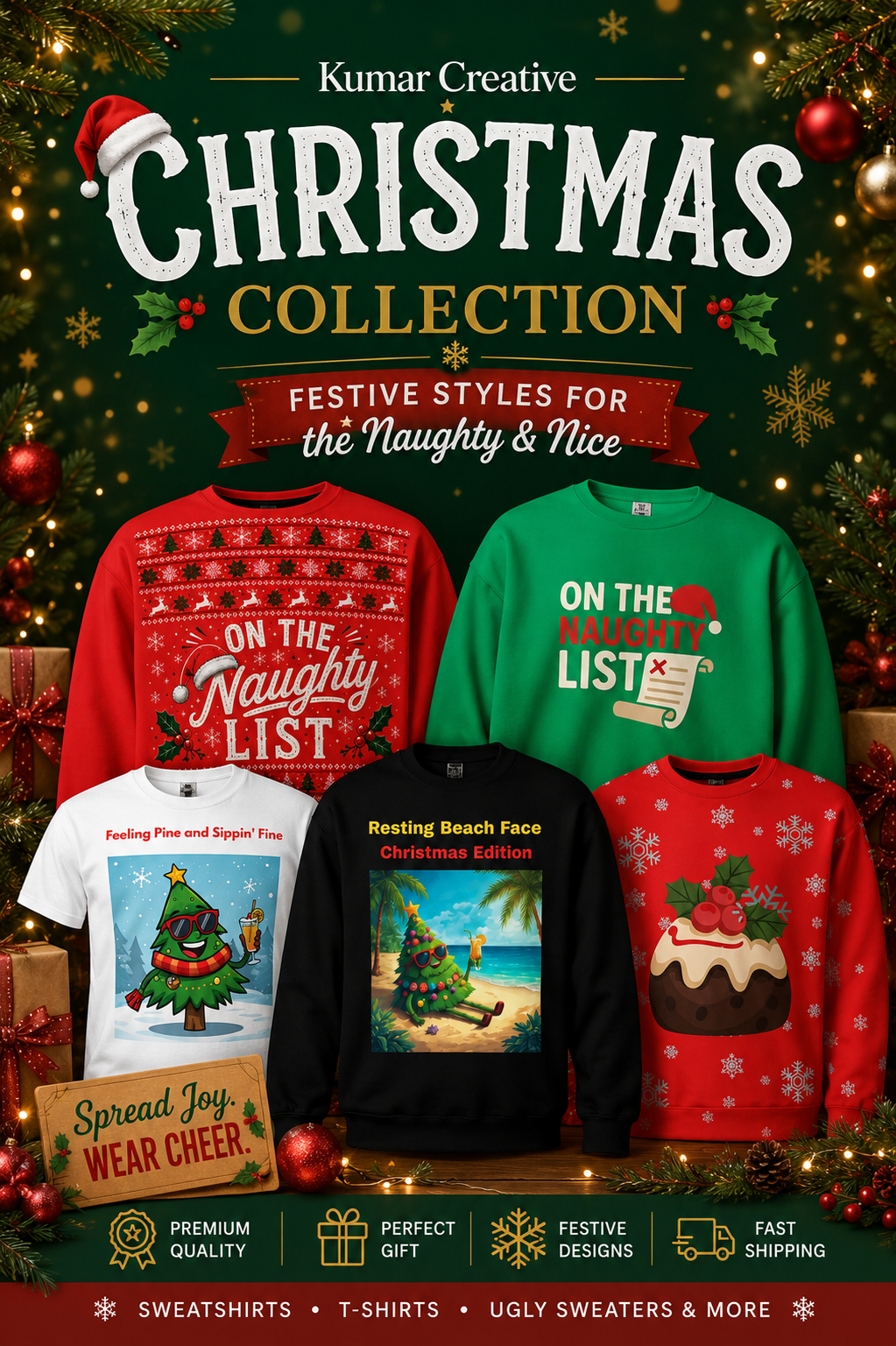 Funny Christmas Jumpers, Sweatshirts & Festive Clothing | Kumar Creative