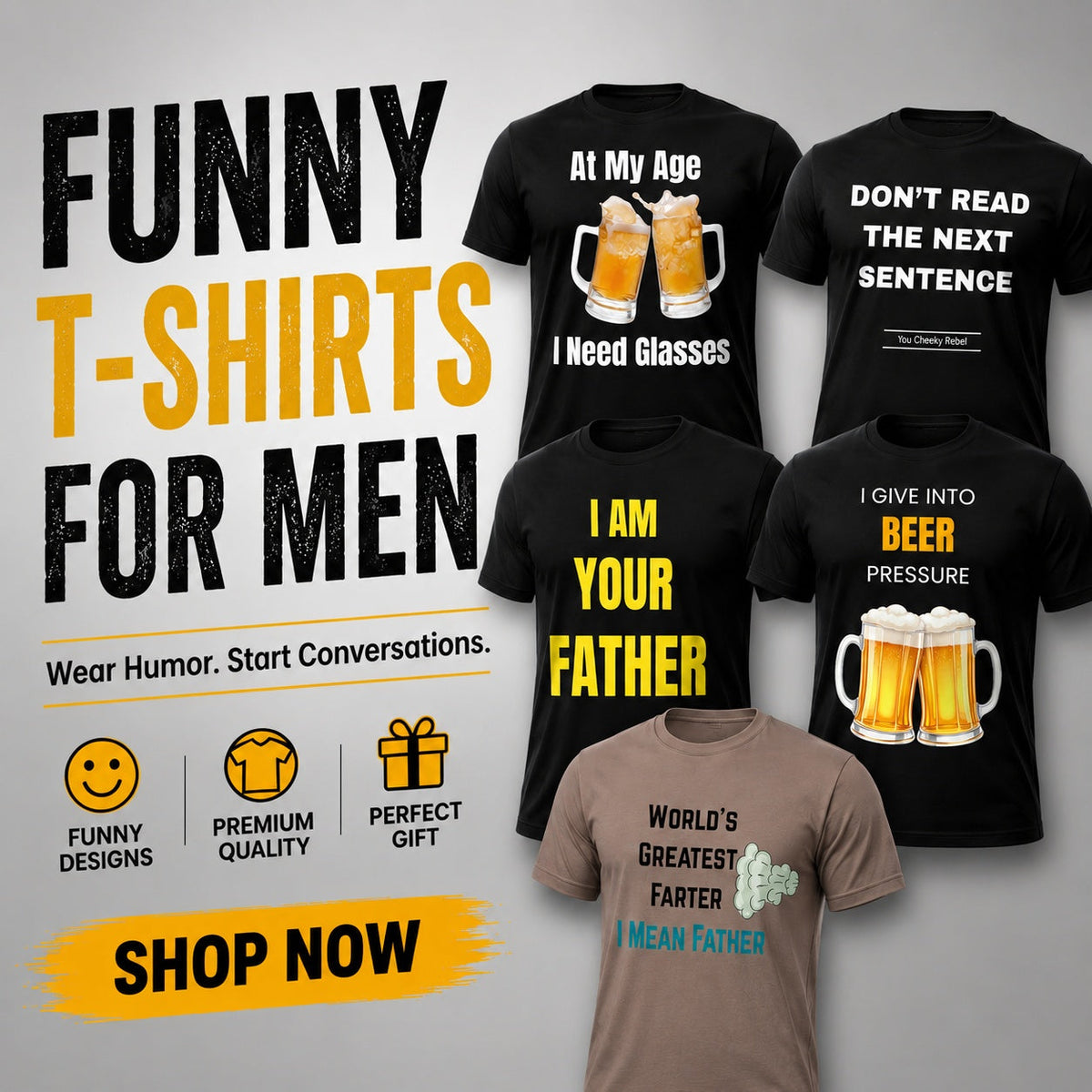 Funny T-shirts for men featuring beer jokes, funny dad shirts and novelty graphic tees – Kumar Creative