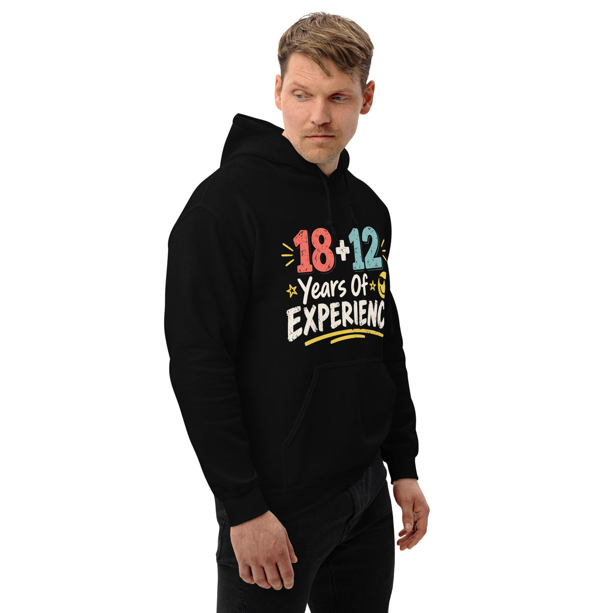 18 + 12 Years Of Experience Black Hoodie