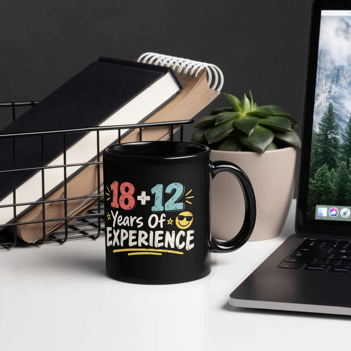 18 + 12 Years Of Experience Black Mug