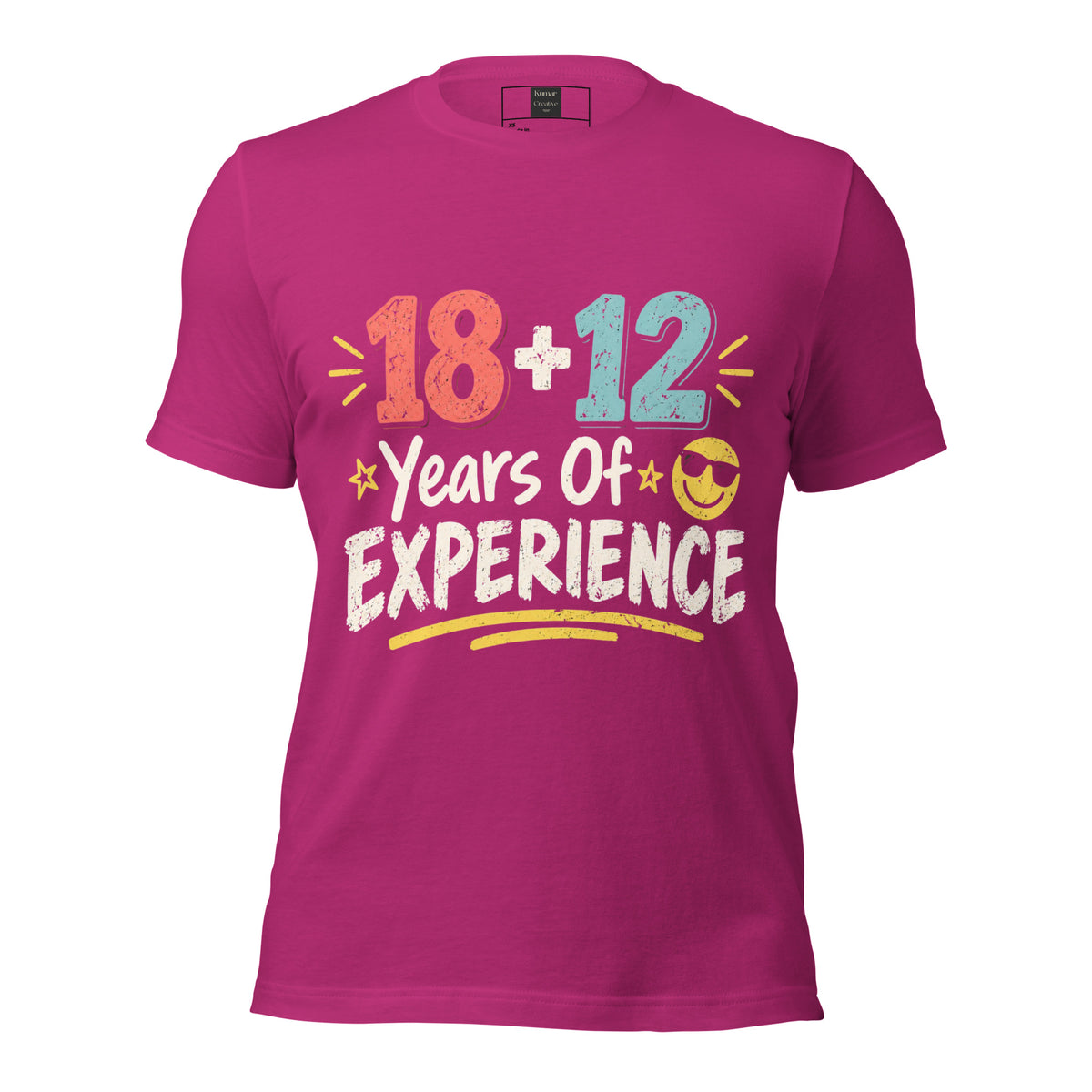 18 + 12 Years Of Experience Berry T-Shirt
