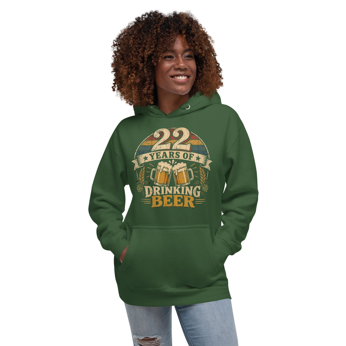 22 Years Of Drinking Beer Birthday Hoodie