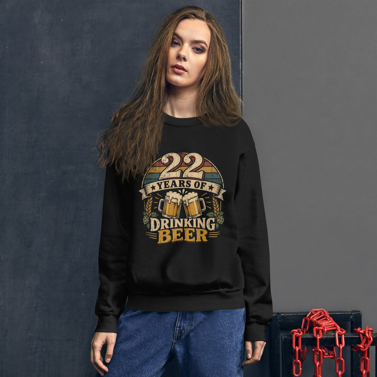 22 Years Of Drinking Beer Birthday Jumper