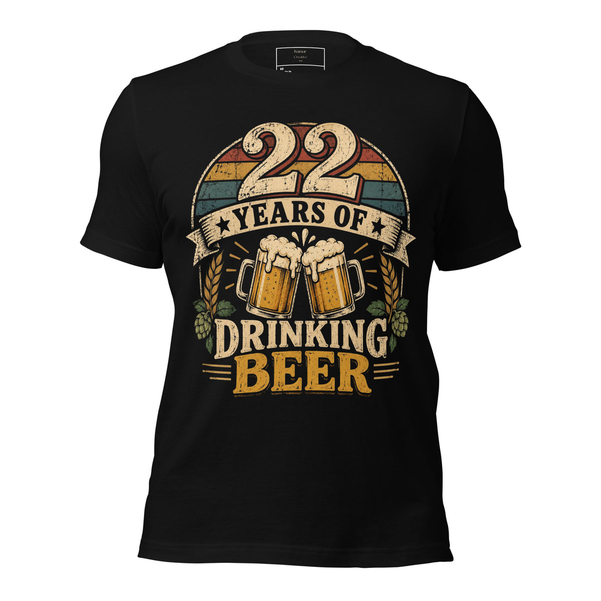 22 Years Of Drinking Beer Birthday T-Shirt