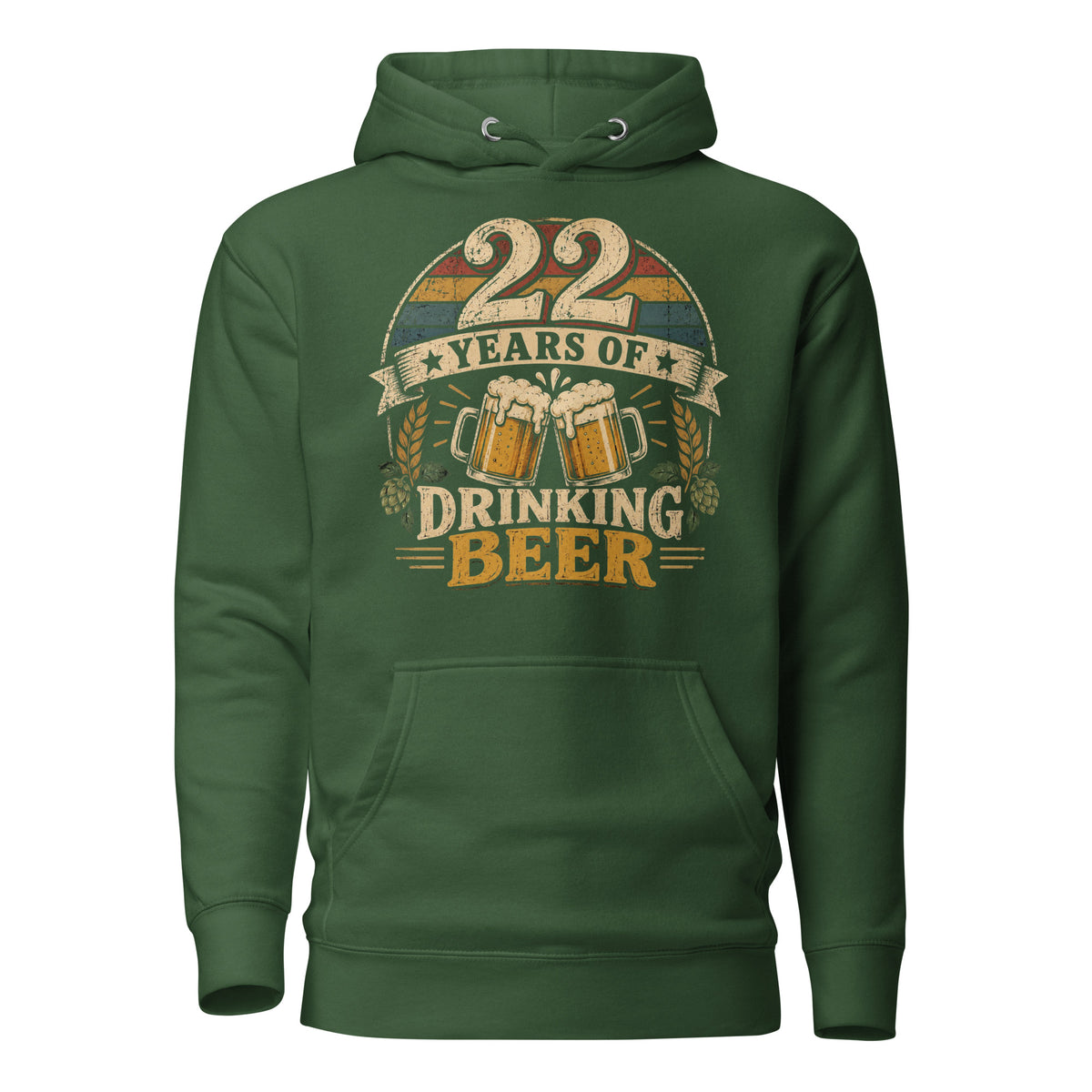22 Years Of Drinking Beer Green Hoodie