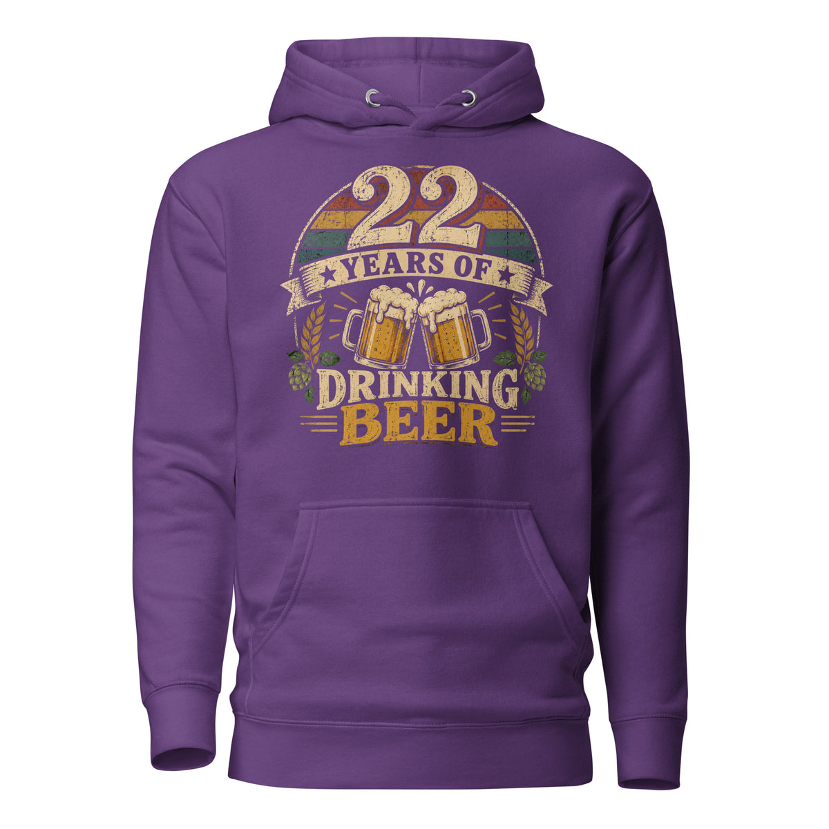22 Years Of Drinking Beer Purple Hoodie