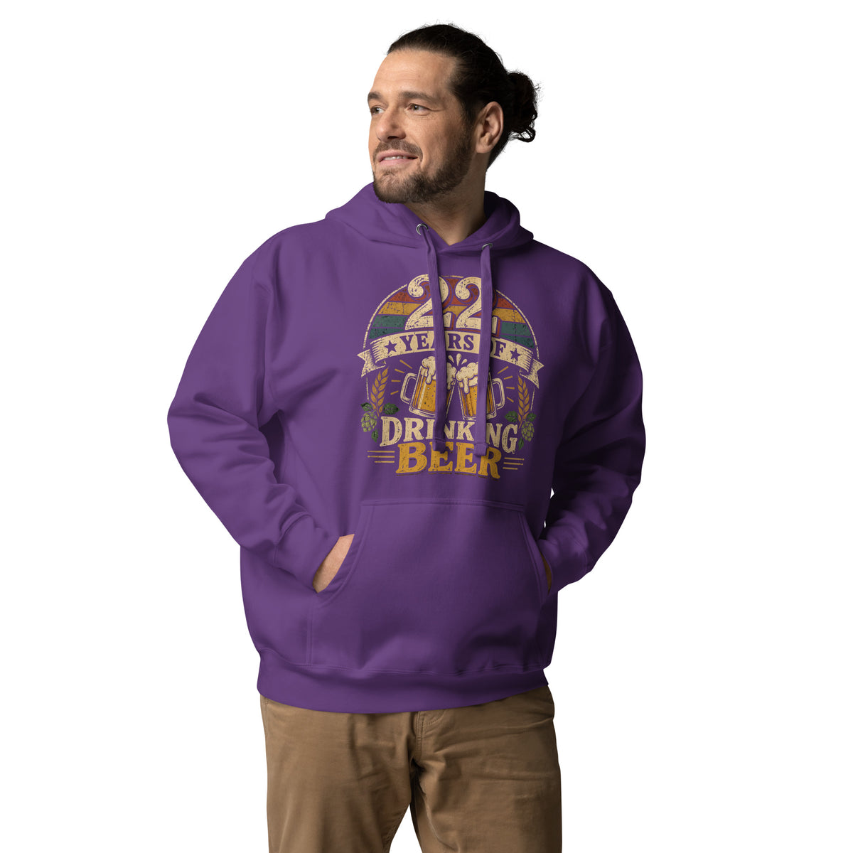 22 Years Of Drinking Beer Birthday Purple Hoodie
