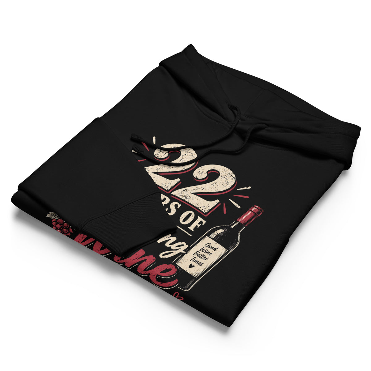 22 Years Of Drinking Wine Funny 40th Hoodie