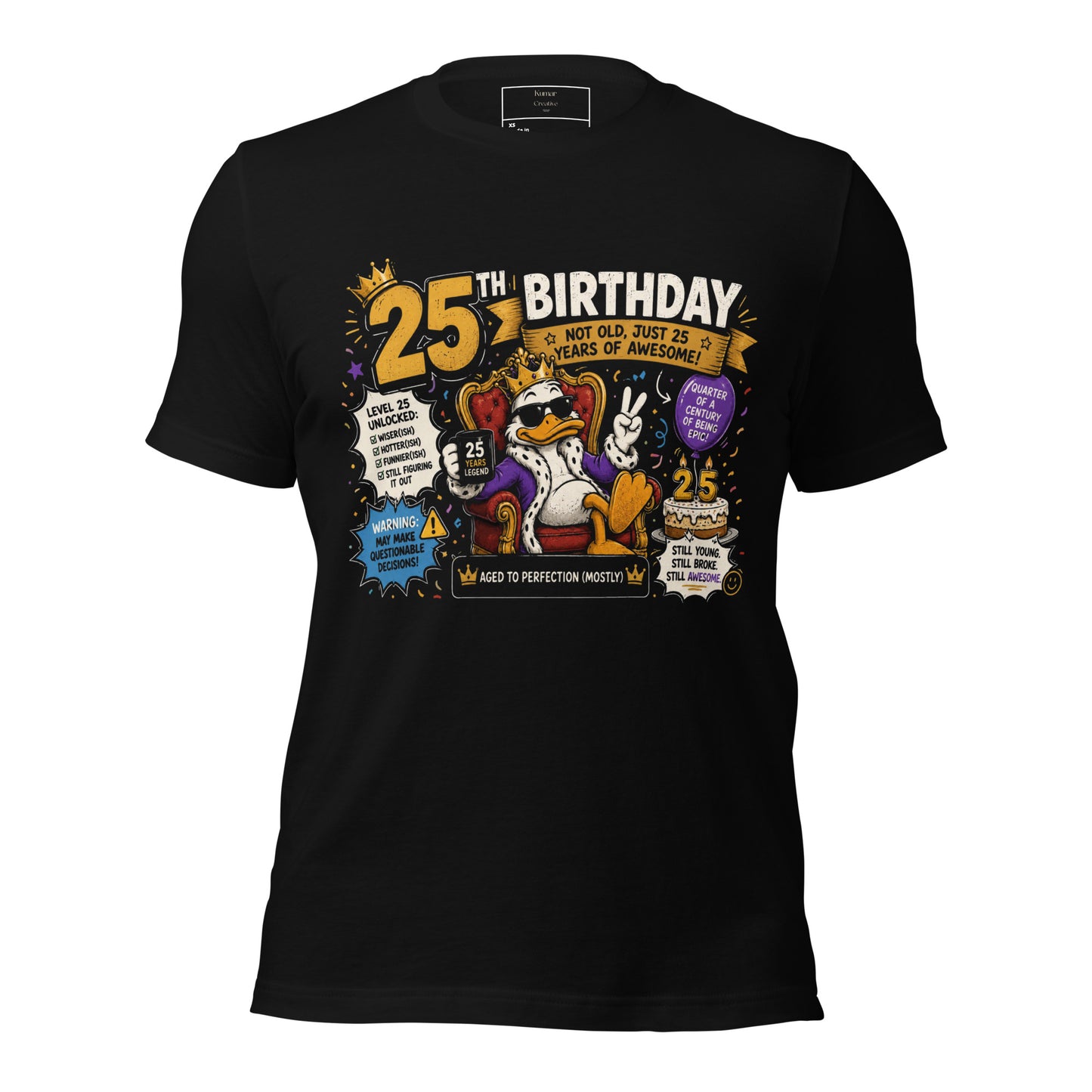 25th Birthday T-Shirt (Black)