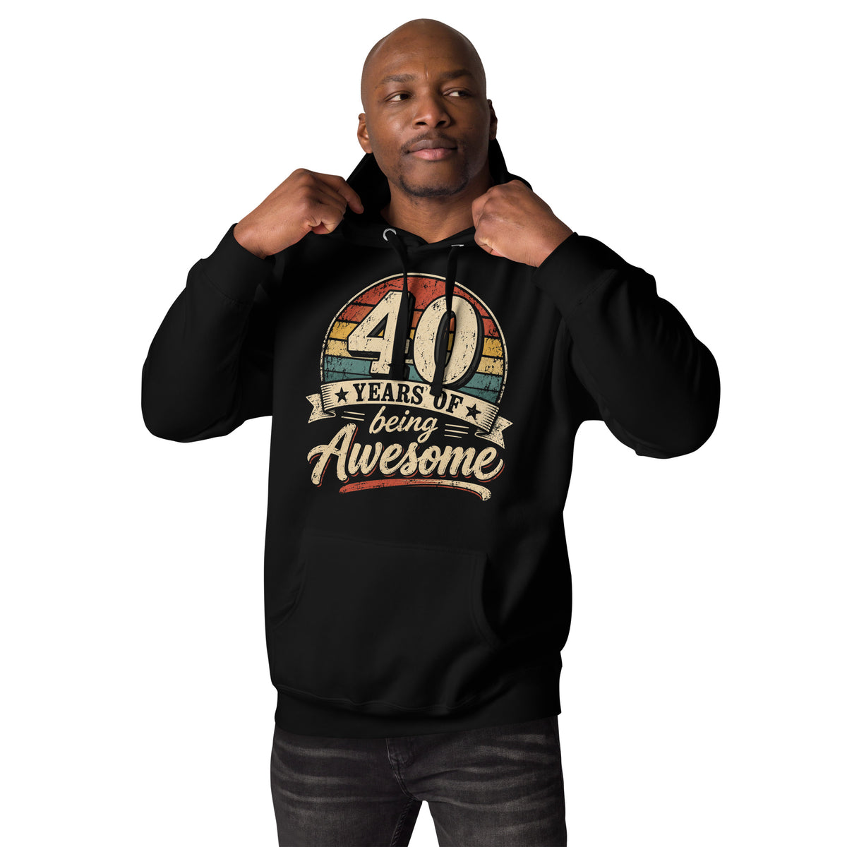 40 Years Of Being Awesome Black Hoodie