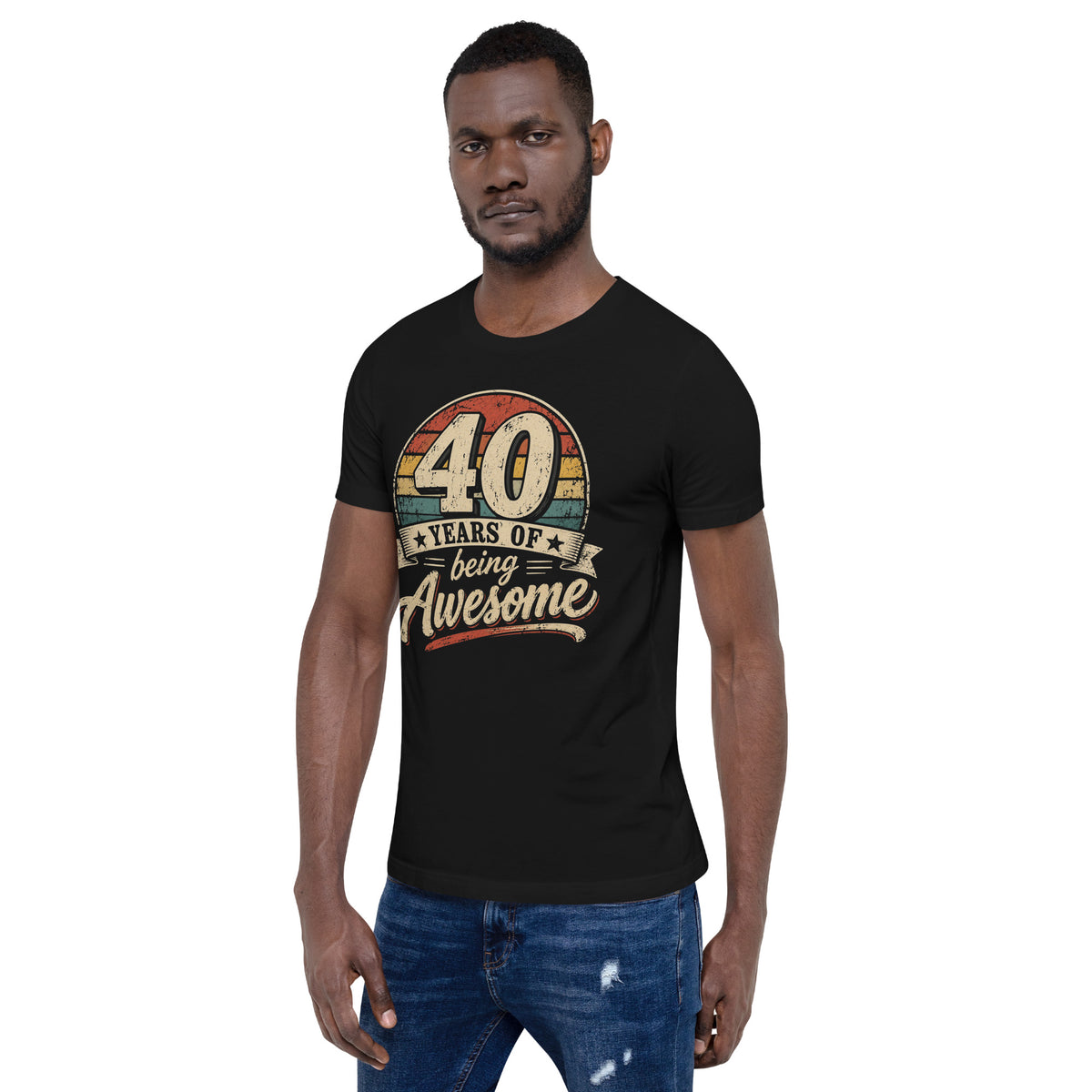 40 Years Of Being Awesome Black T-Shirt