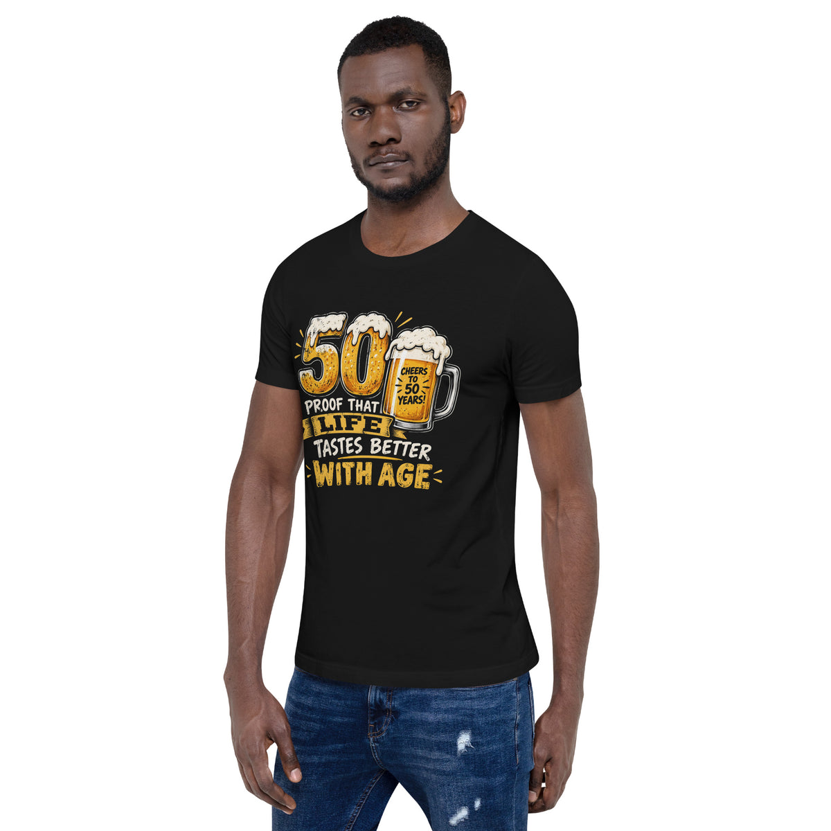 50 Proof Life Tastes Better With Age Black T-Shirt