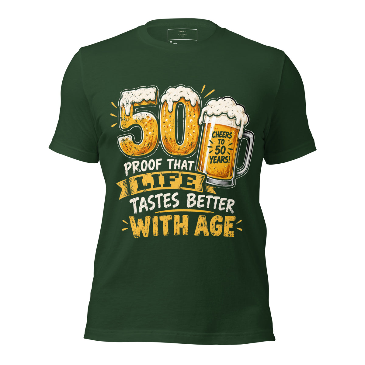 50 Proof Life Tastes Better With Age Green T-Shirt