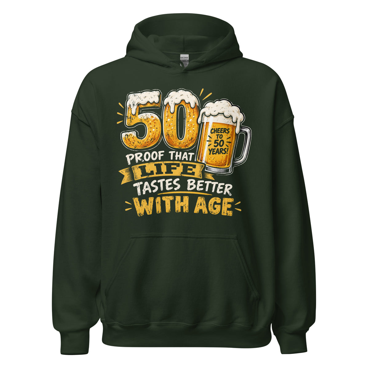 50 Proof That Life Tastes Better With Age Green Hoodie