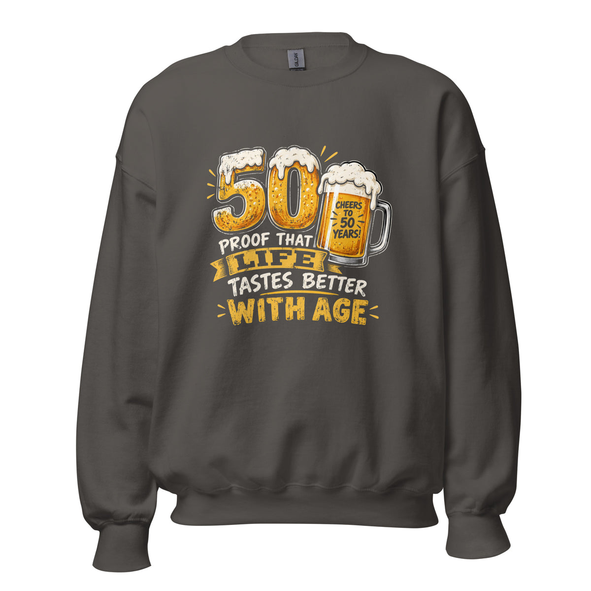 50 Proof That Life Tastes Better With Age Grey Jumper