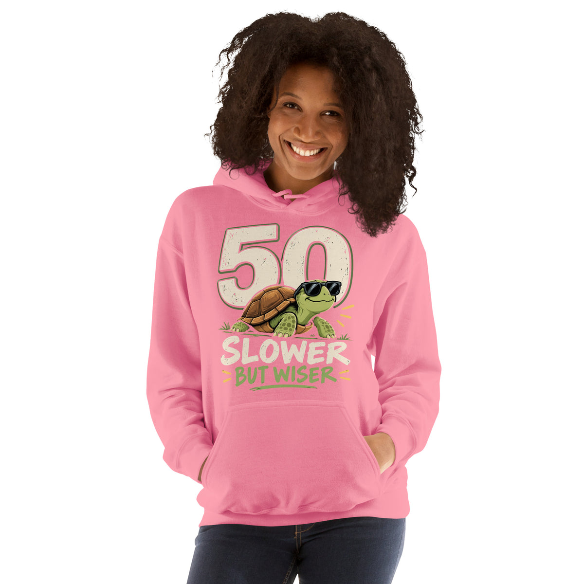 50 Slower But Wiser Pink Hoodie