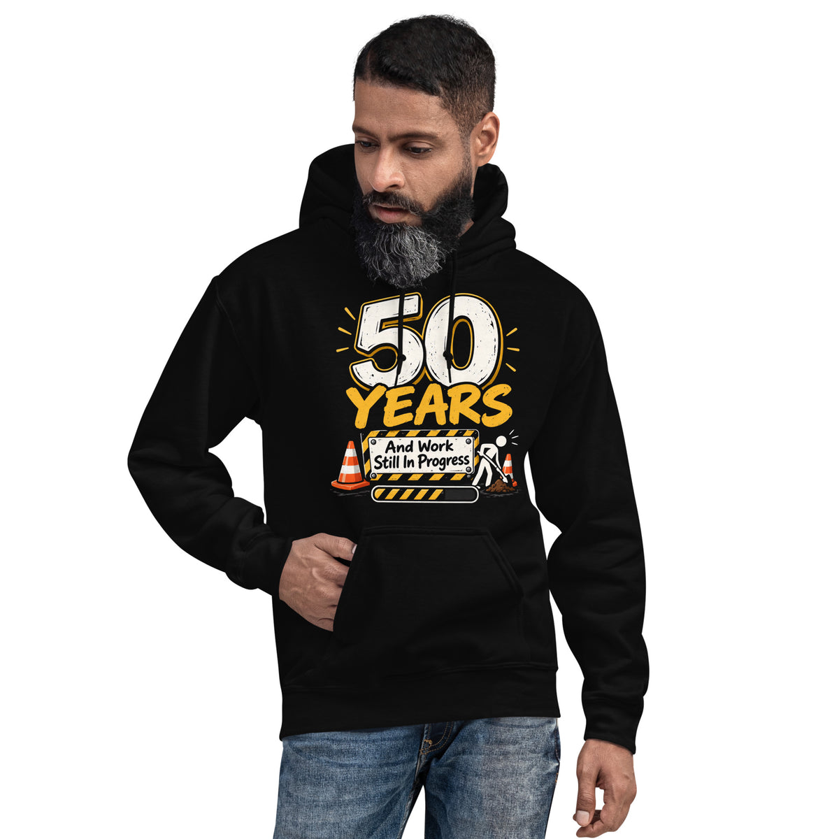 50 years And Work Still In Progress Black Hoodie