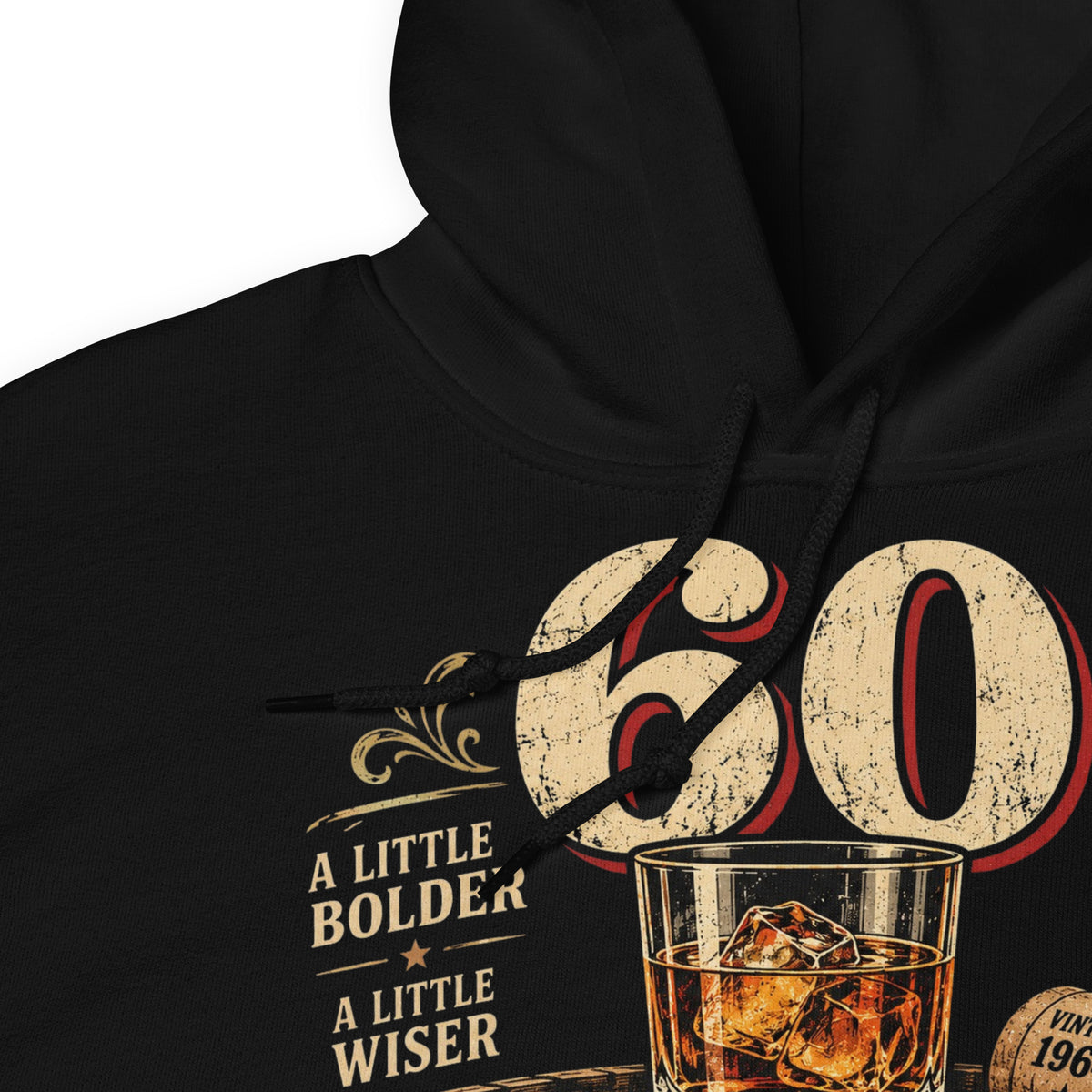 60 And Aged To Perfection Black Hoodie