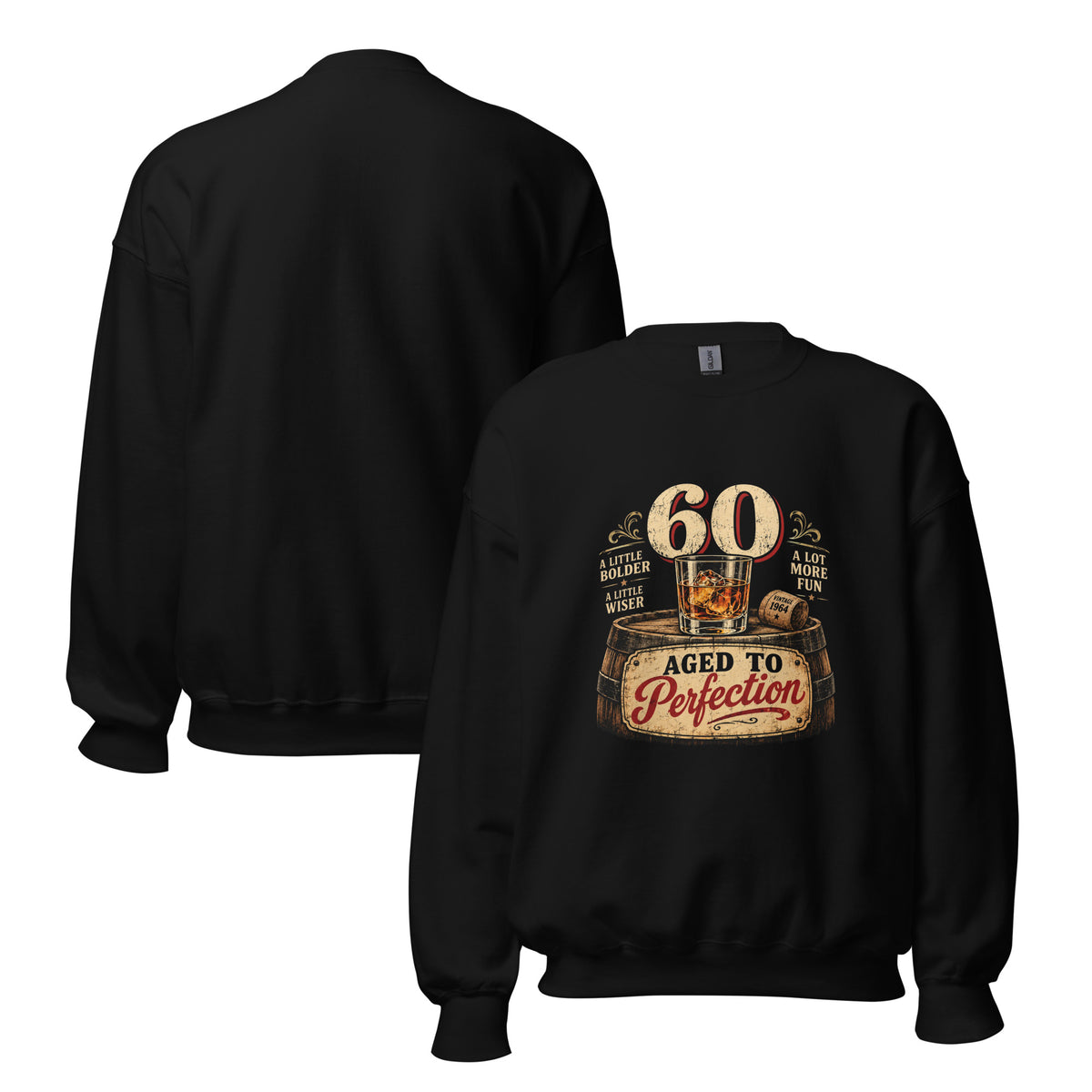 60 And Aged To Perfection Black Sweatshirt