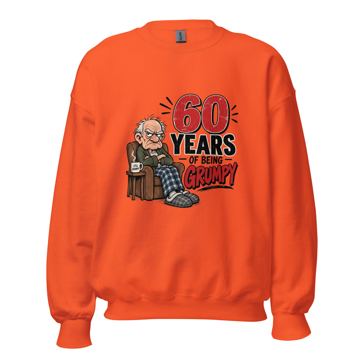 60 Years Of being Grumpy Orange Jumper