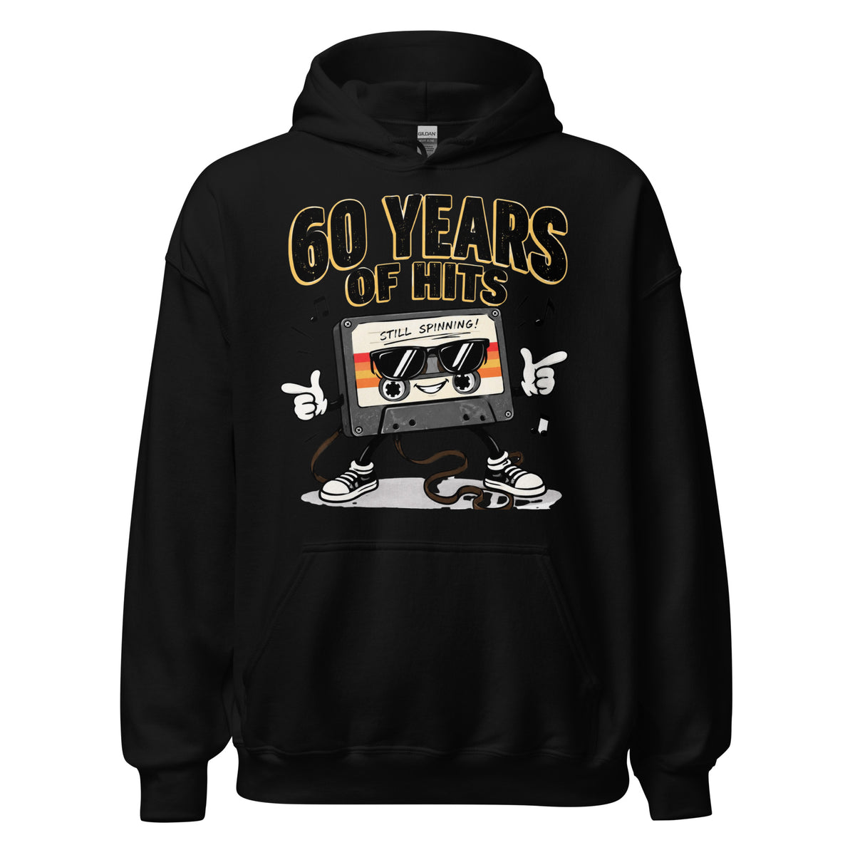 60 Years Of Hits Black Hoodie