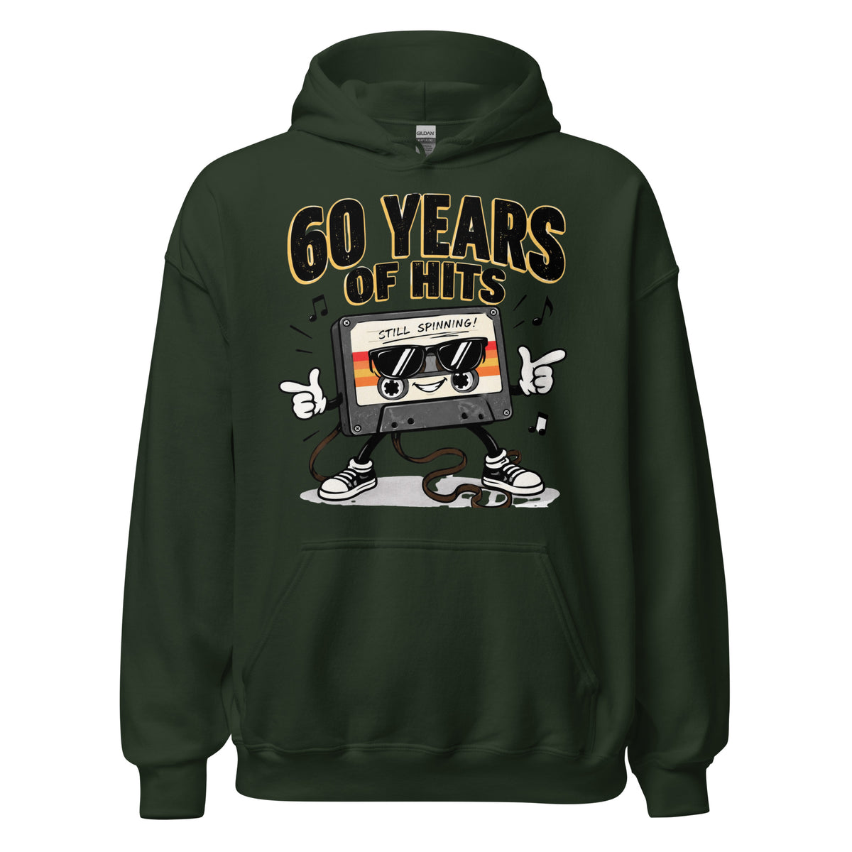 60 Years Of Hits Green Hoodie