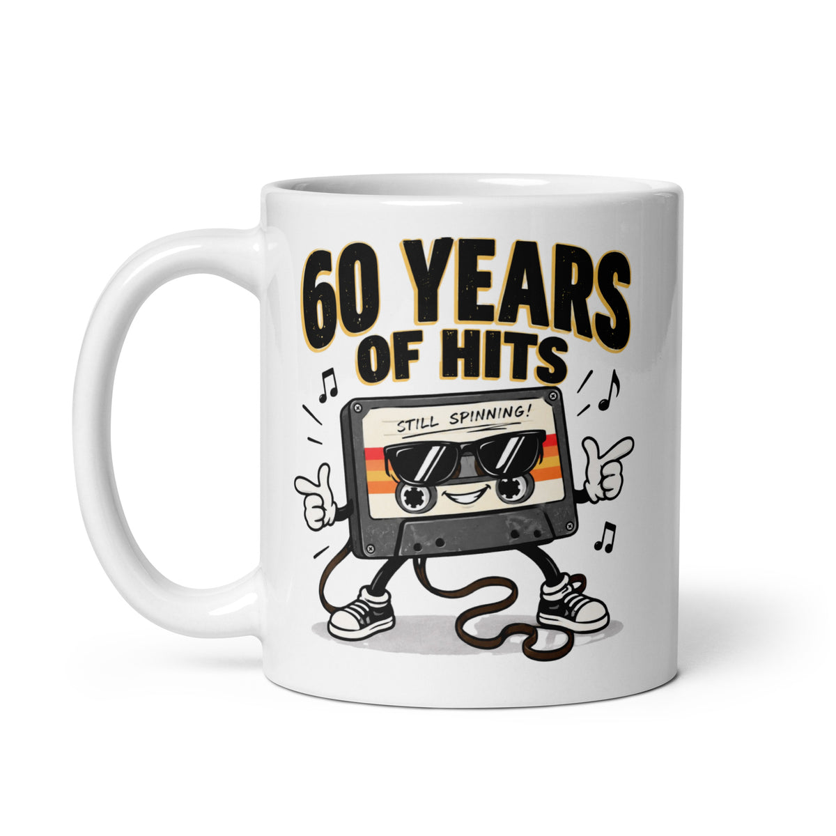 60 years Of Hits White Mug