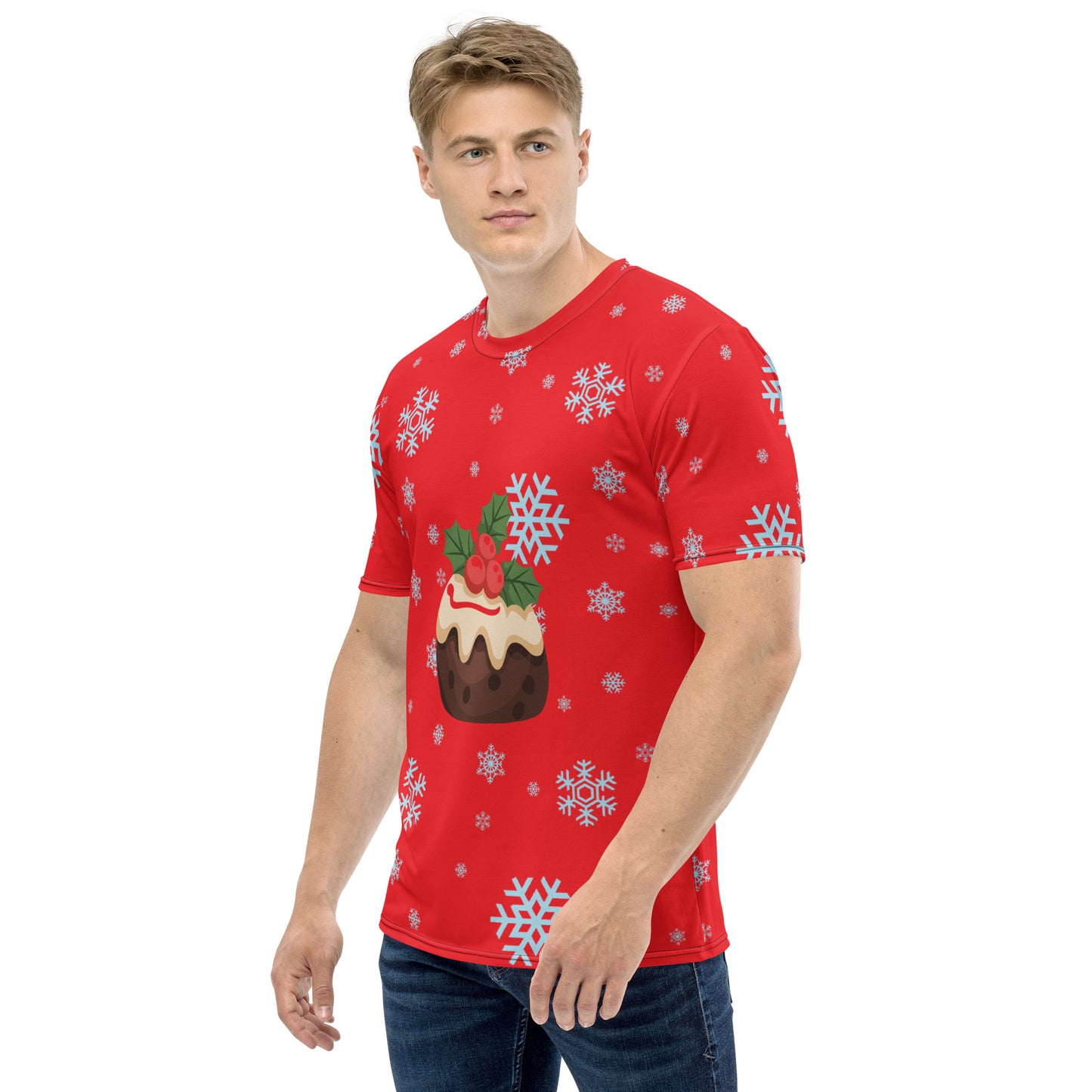 Side View of Christmas Pudding Festive Tee