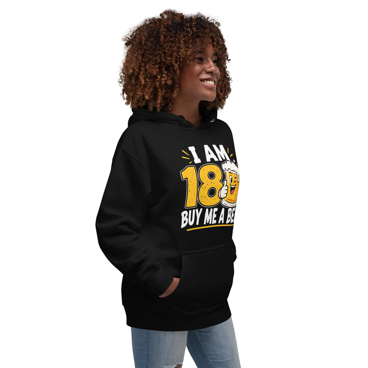 Side Of Buy Me A Beer Black Hoodie