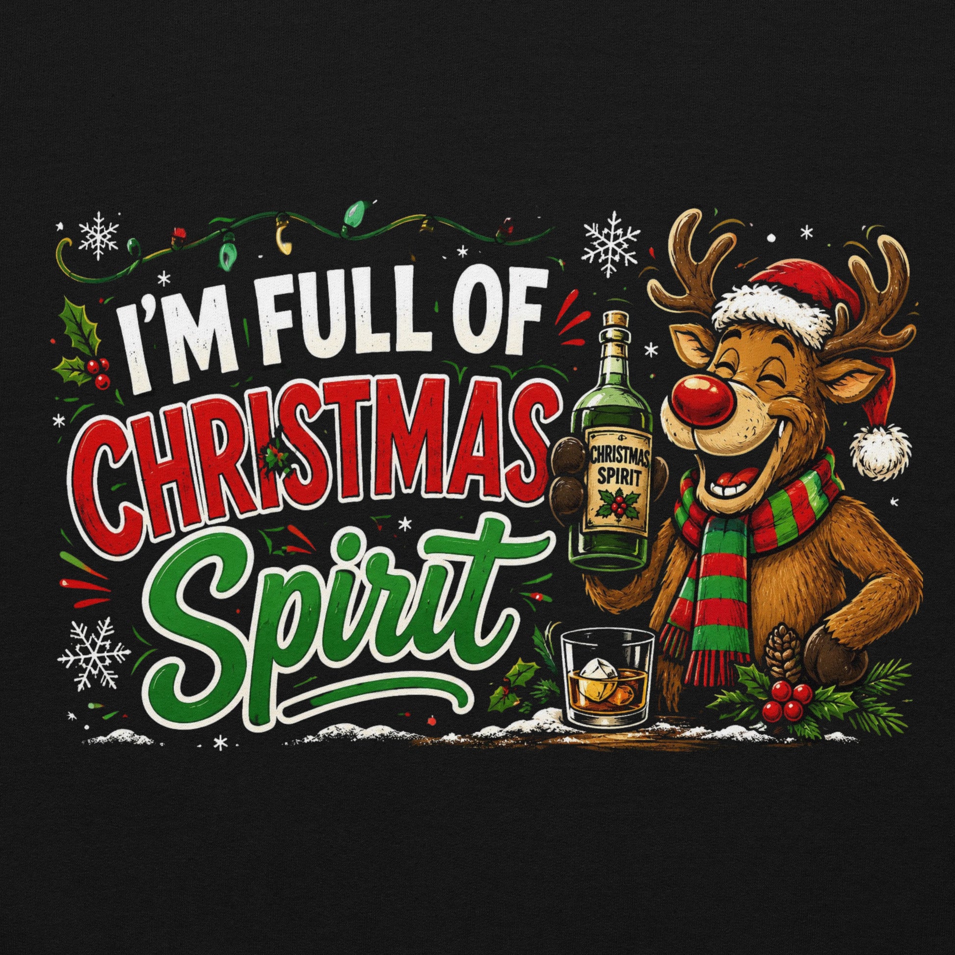 I'm Full Of Christmas Spirt Party Men and Women's Hoodie