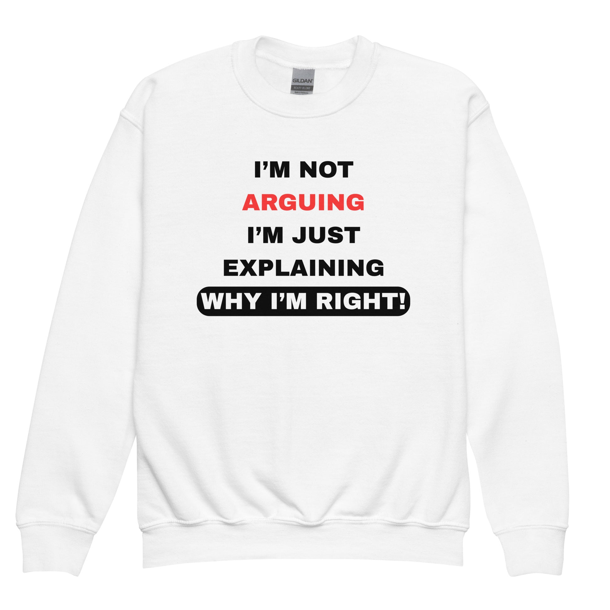 Kids White I'm Not Arguing I'm Explaining Sweater