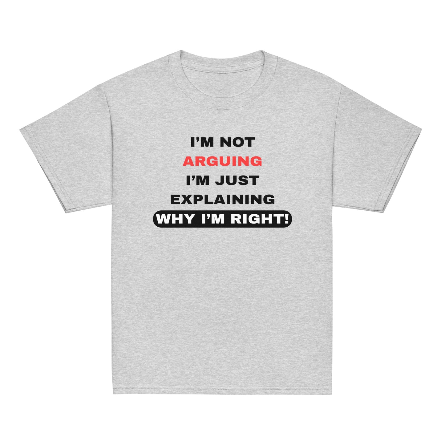 I'm Not Arguing I'm Just Explaining Kids Grey Tee