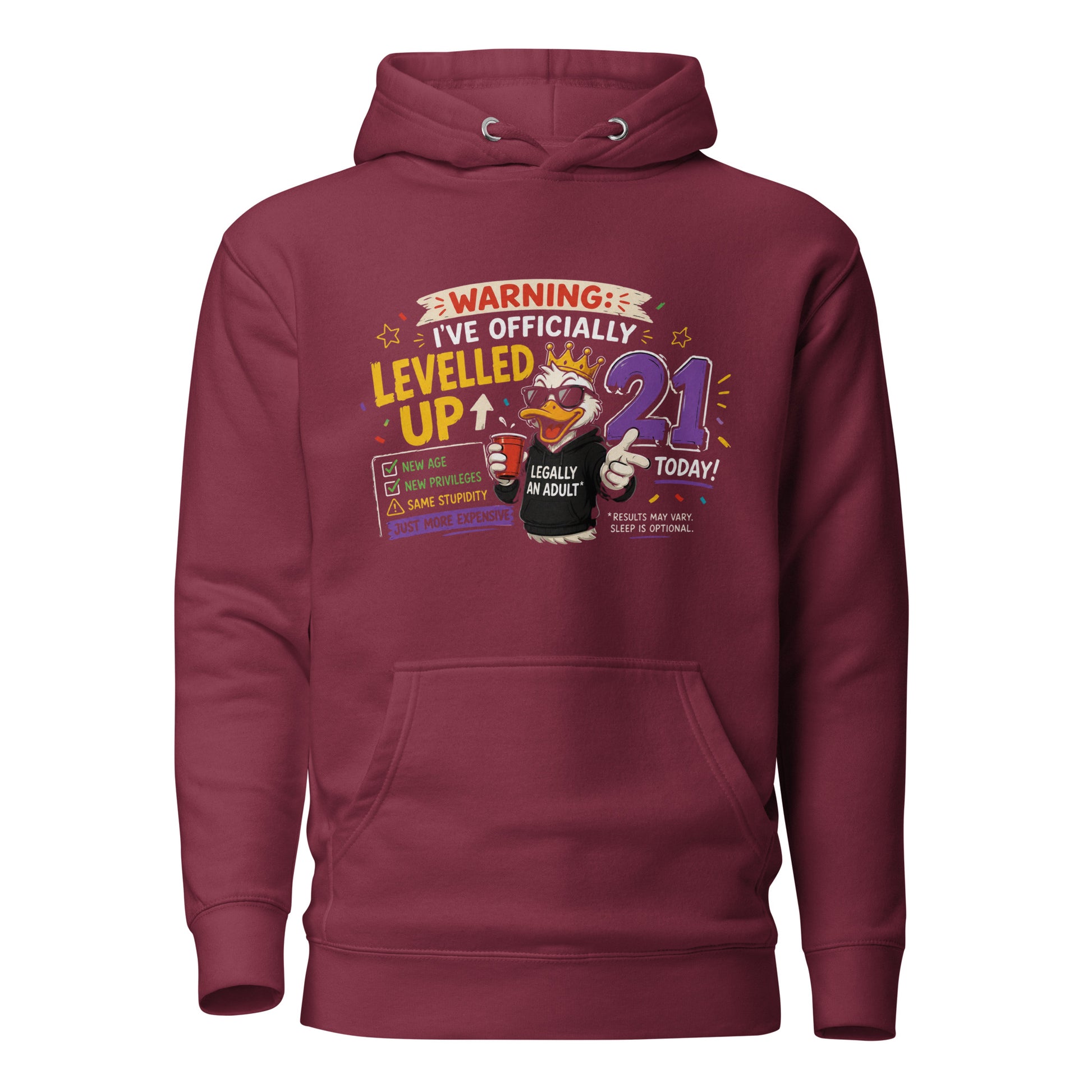 I Have Officially Levelled Up To 21 Today Maroon Hoodie