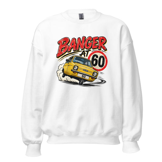 Banger At 60 White Jumper