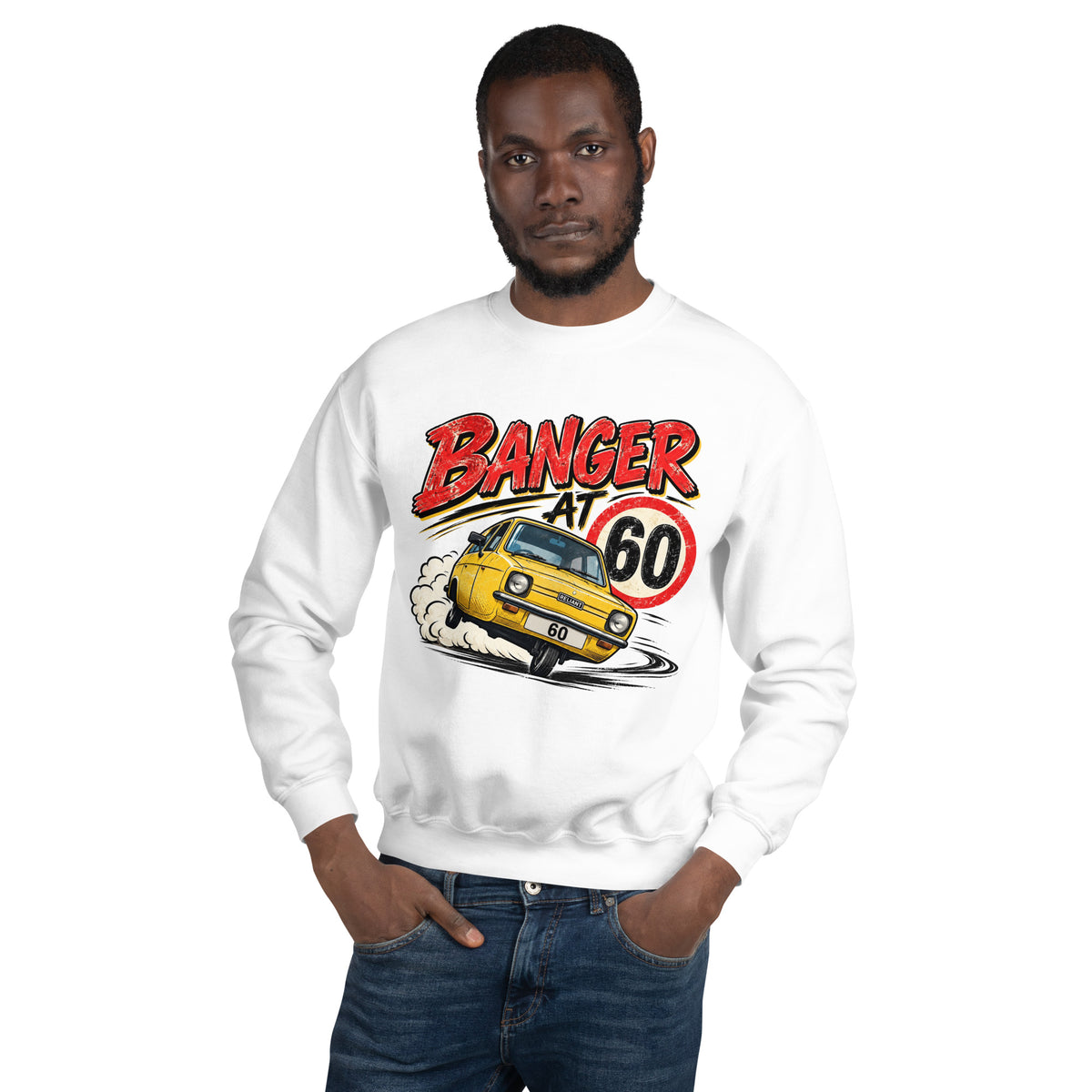 Banger At 60 White Sweat Top