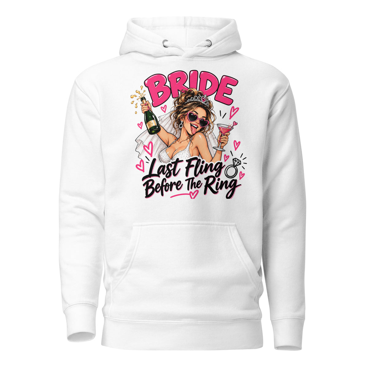 Bride's Last Fling Before The Ring Hen Party Hoodie