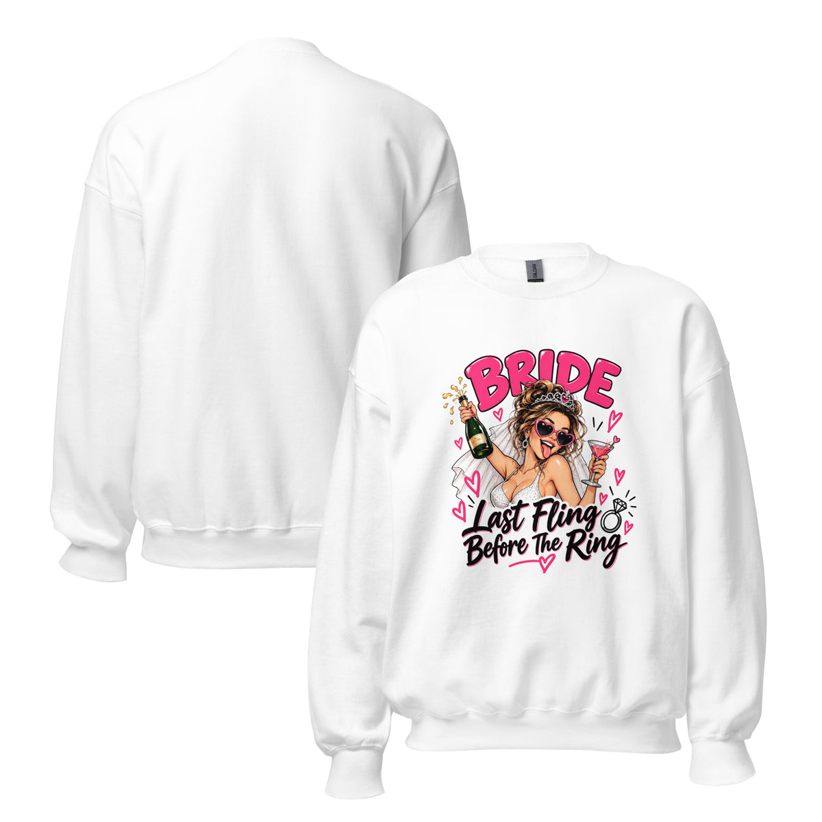 Bride's Last Fling Before The Ring Hen Party Sweatshirt