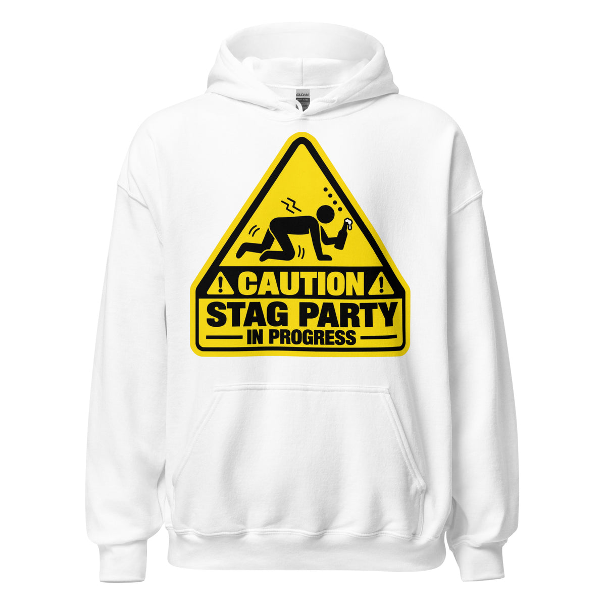 Caution Stag Party In Progress White Hoodie