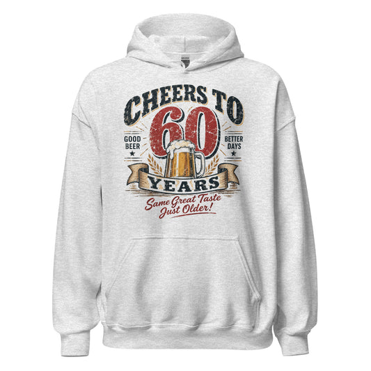 Cheers To 60 Years Grey Hoodie