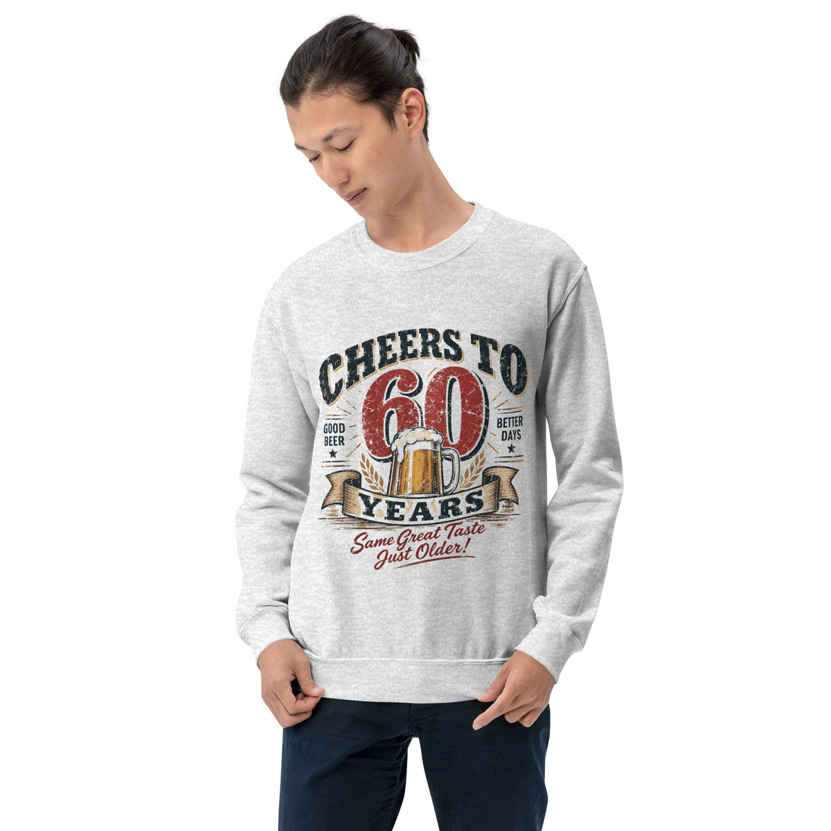 Cheers To 60 Years Grey Sweatshirt
