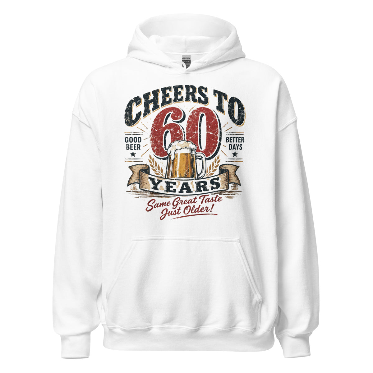 Cheers To 60 Years White Hoodie