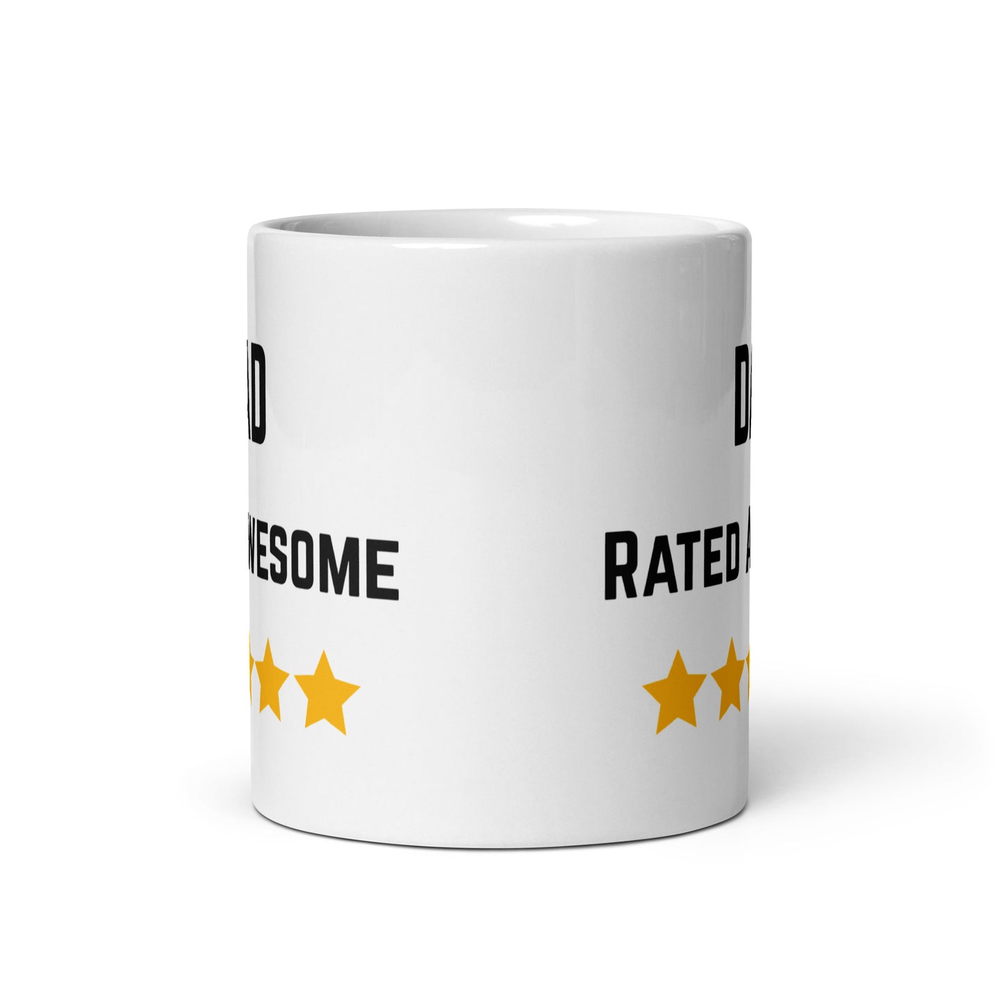 Front Of Dad Is Rated Awesome White Drinks Mug