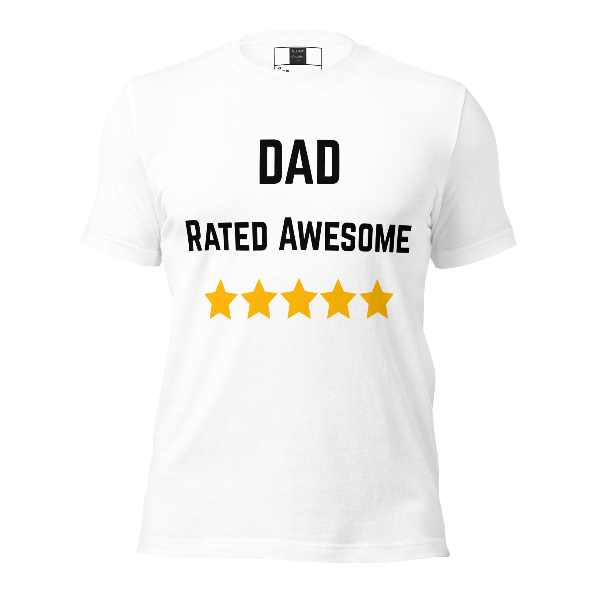 Dad Rated Awesome White T-Shirt