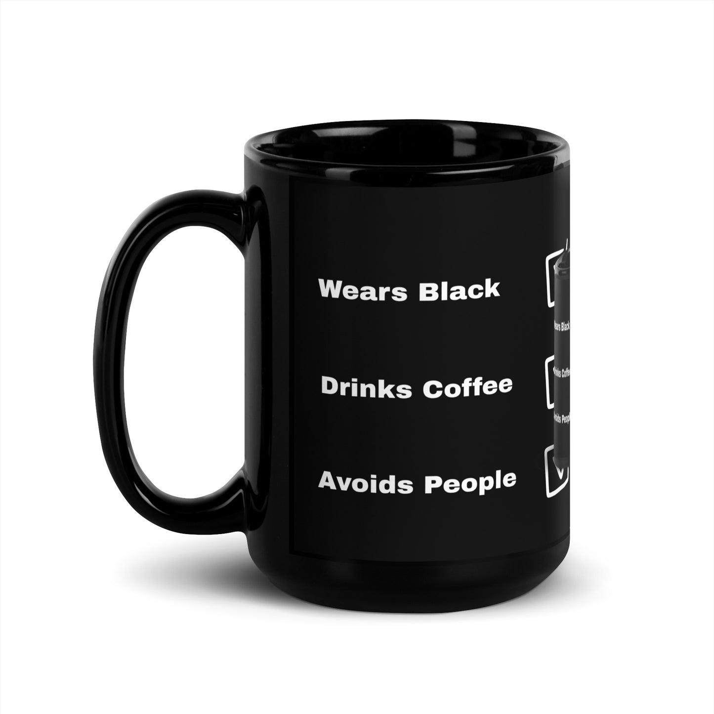 Edge of Drinks Black Mug